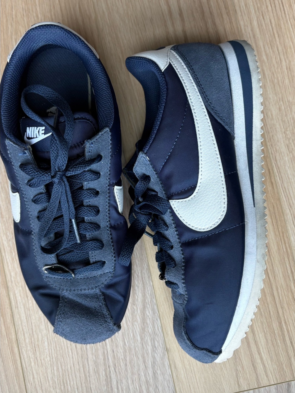 Nike Cortez Navy and White Classic Runner Sneakers